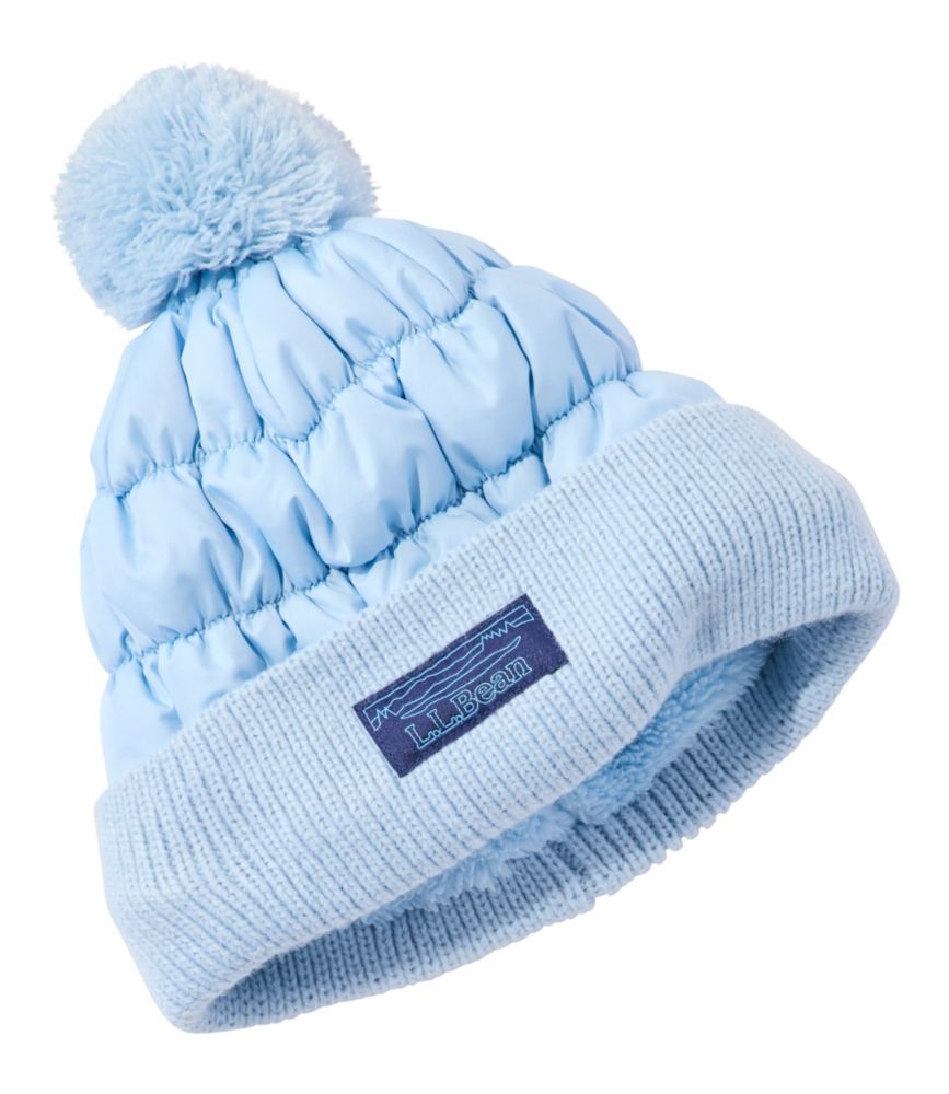 Travel and Trail Kids Puffer Pom Beanie for Daily Outfits Seasonal Wear and Outdoor Utility