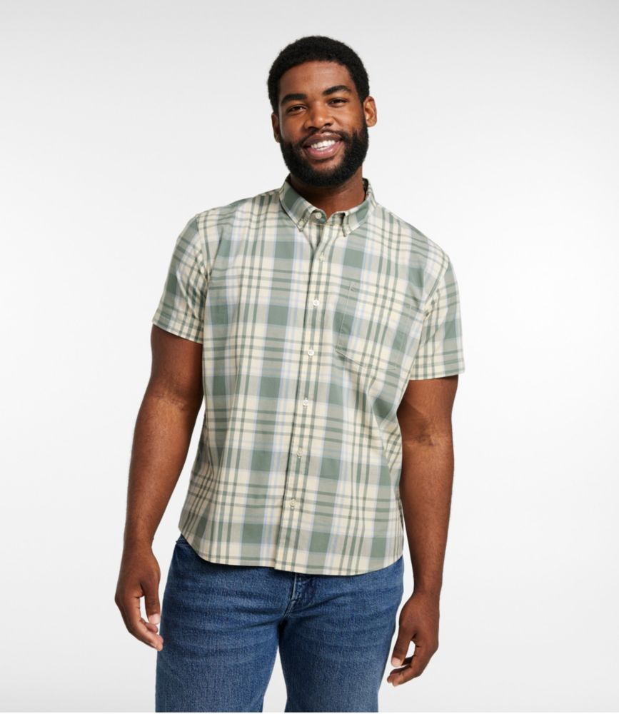 Men's Signature Stretch Poplin Shirt, Short-Sleeve, Slim Fit