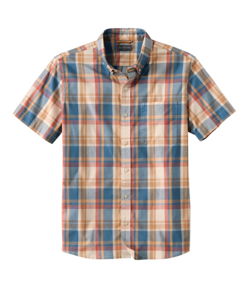 Men's Signature Stretch Poplin Shirt, Short-Sleeve, Slim Fit