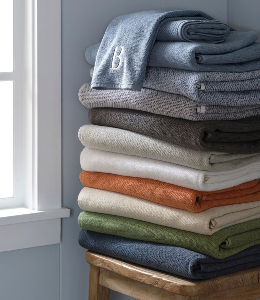 Organic Textured Cotton Towel, Marled