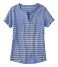 Women's L.L.Bean Tee, Short-Sleeve Notch-Neck Stripe