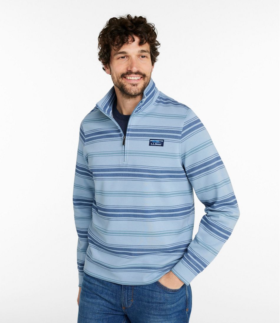 Men's Comfort Stretch Performance® Piqué, Quarter-Zip Pullover, Stripe