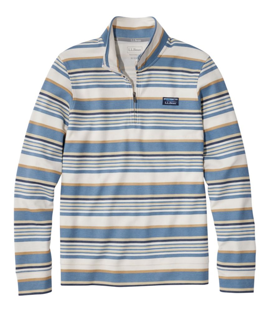 Men's Comfort Stretch Performance® Piqué, Quarter-Zip Pullover, Stripe