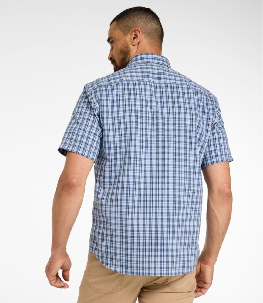 Men's Comfort Stretch Performance® Shirt, Short-Sleeve, Slightly Fitted Untucked Fit, Plaid