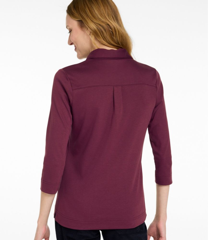 Women's Pima Cotton Tee, Three-Quarter-Sleeve Polo