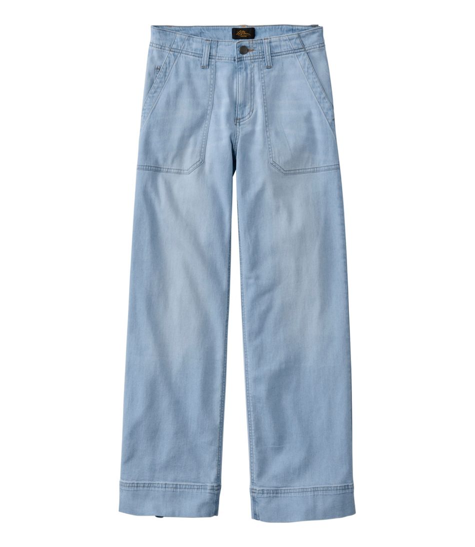 Women's Signature Utility Jeans, Mid-Rise Wide-Leg Ankle