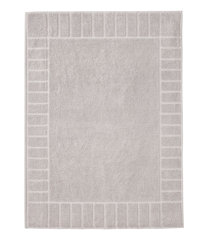 Outdoor Ready Organic Cotton Textured Bordered Bath Mat for Bedroom Entryway and Everyday Home Comfort