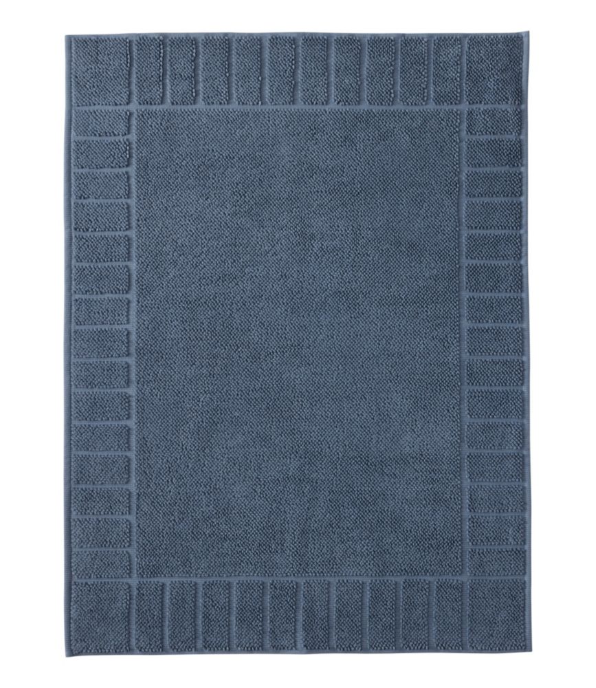 Outdoor Ready Organic Cotton Textured Bordered Bath Mat for Bedroom Entryway and Everyday Home Comfort
