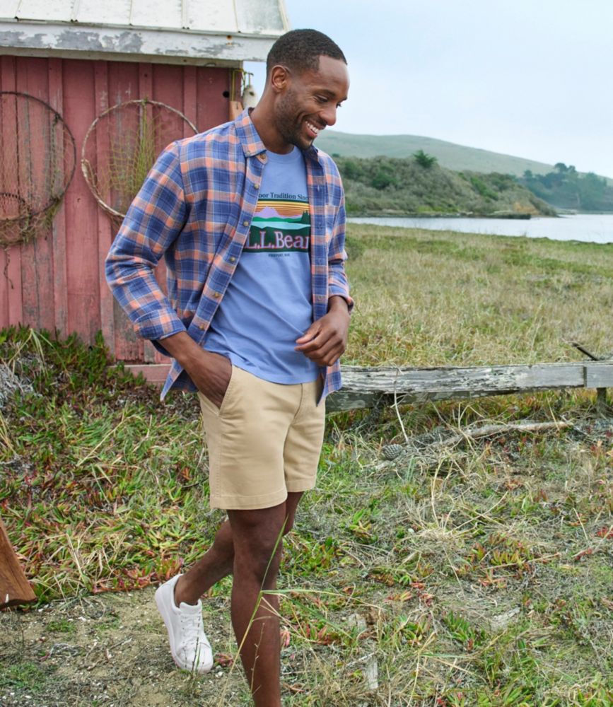 Men's Sunwashed Twill Shirt, Slightly Fitted Untucked Fit