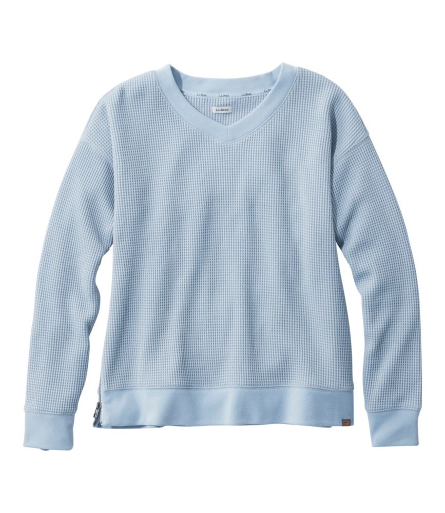 Outdoor Ready Women s Birchwood Brushed Waffle Top, V-Neck for Everyday Wear Layering Travel and Outdoor Activities