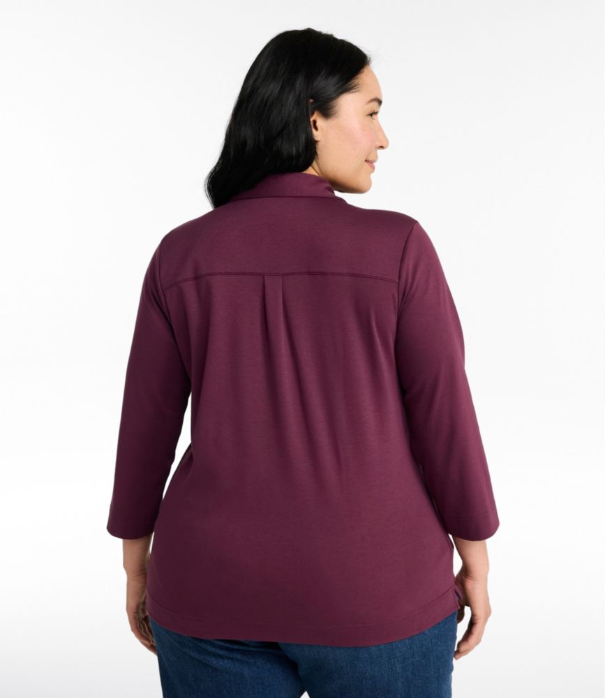 Women's Pima Cotton Tee, Three-Quarter-Sleeve Polo