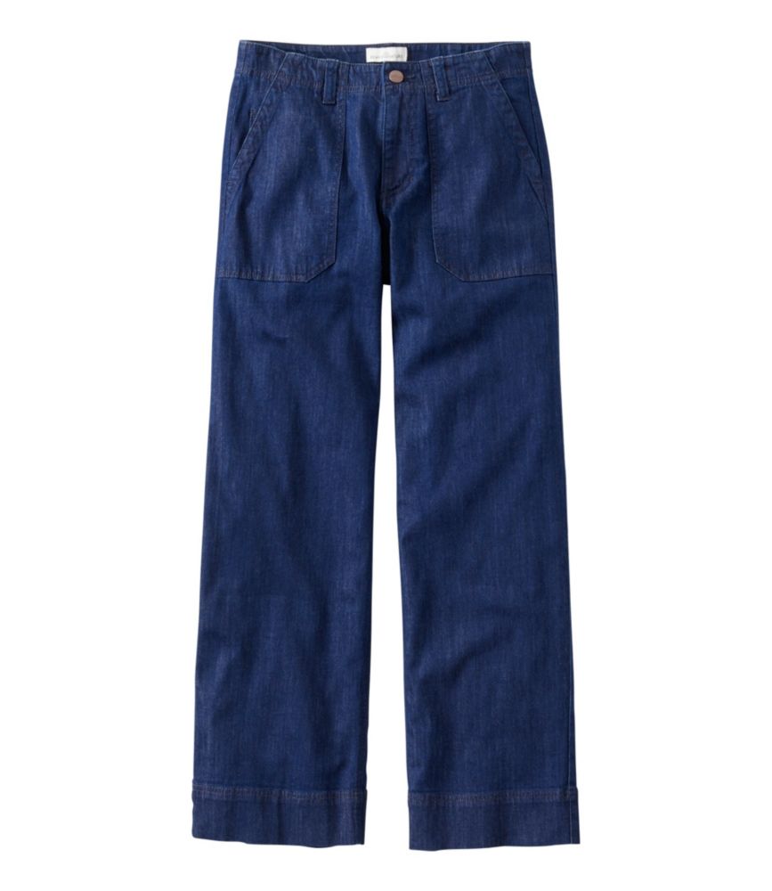 Home and Adventure Women s Signature Utility Jeans, Mid-Rise Wide-Leg Ankle for Everyday Wear Layering Travel and Outdoor Activities