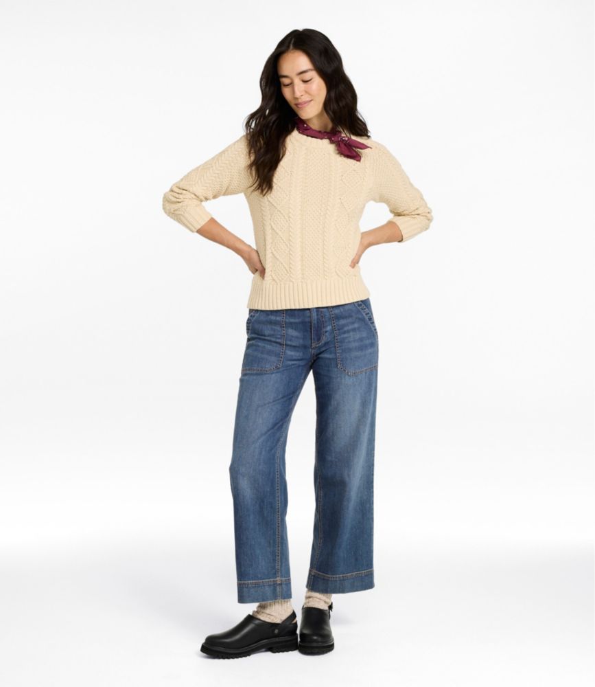 Women's Signature Utility Jeans, Mid-Rise Wide-Leg Ankle