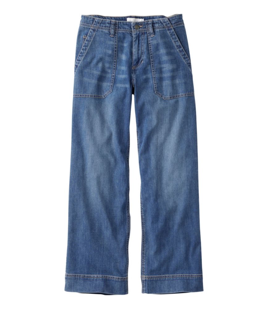Home and Adventure Women s Signature Utility Jeans, Mid-Rise Wide-Leg Ankle for Everyday Wear Layering Travel and Outdoor Activities