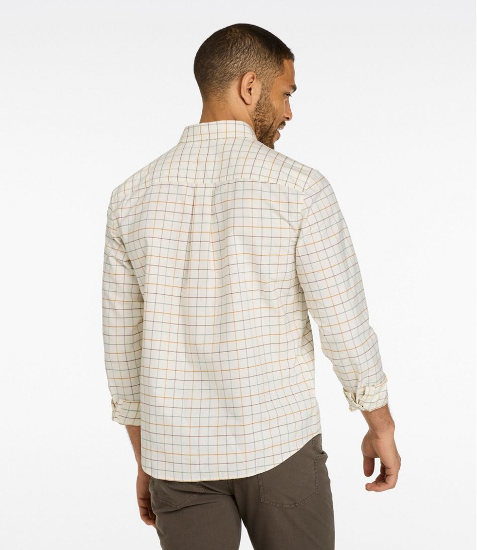 Men's Sunwashed Oxford Shirt, Slightly Fitted Untucked Fit, Plaid