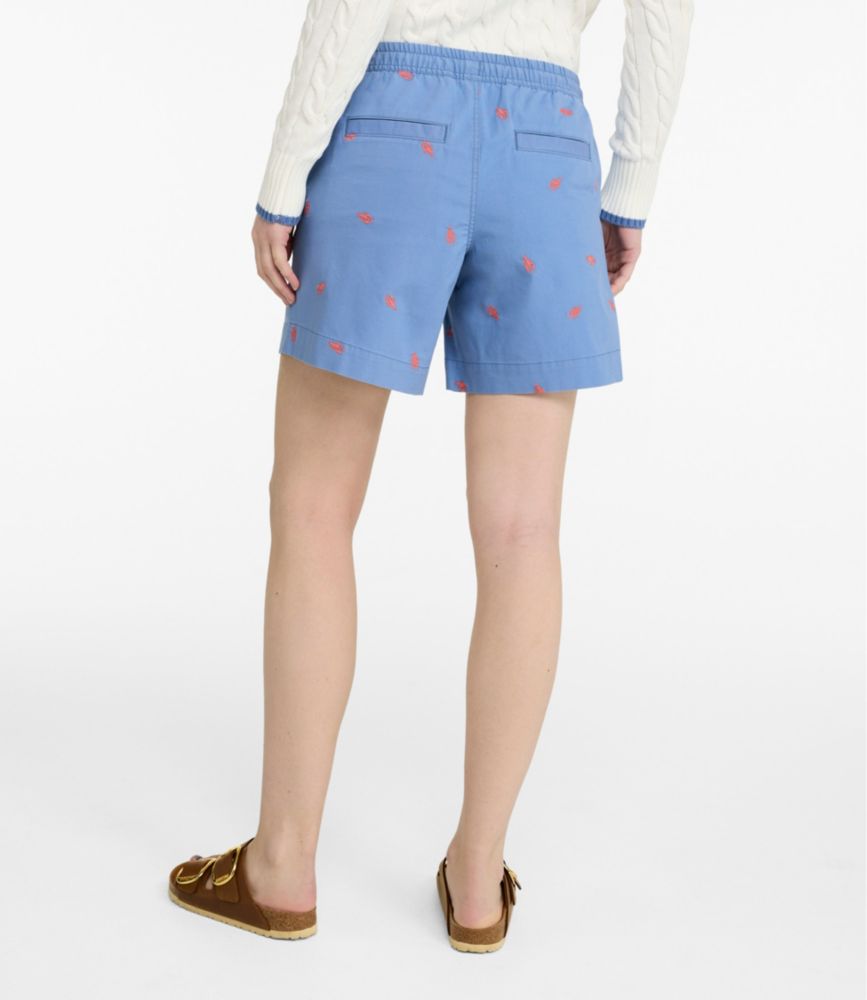 Women's Lakewashed Dock Shorts, Mid-Rise Embroidery