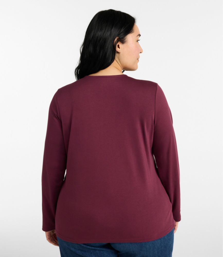 Women's Pima Cotton Tee, Long-Sleeve Crewneck Cardigan